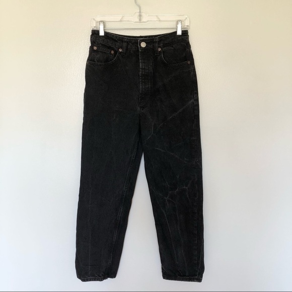 Zara Dad Jeans Black Button Fly 6 - Picture 1 of 5